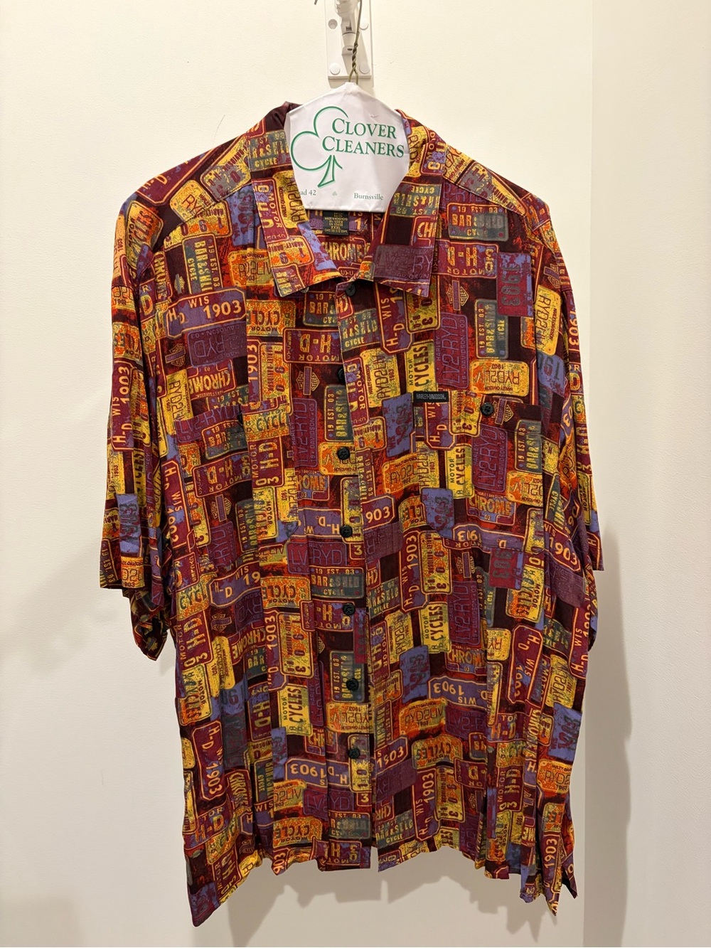 Harley-Davidson Multi color License-Plate Print Short-Sleeve Shirt